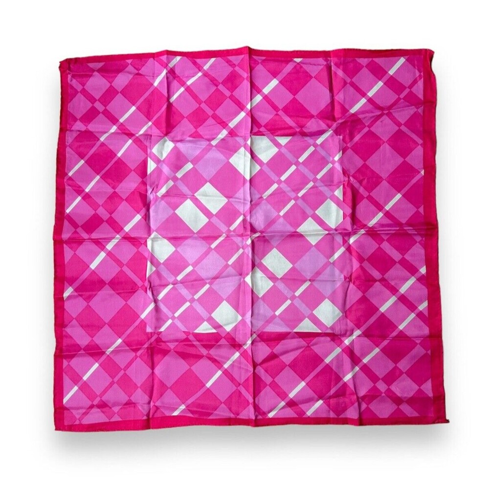 Geometric Pink Scarf 23” X 22” Square Woman Scarve Unisex Vintage